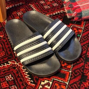 adidas Black and White Slide Sandals